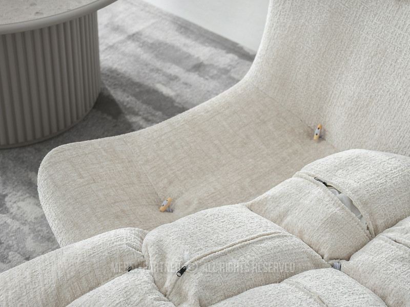 Beżowy Nowoczesny Fotel Jasper Z Przeszyciami - Salon I Sypialnia