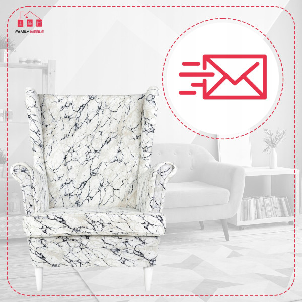 Fotel uszak skandynawski Ari Print Family Meble