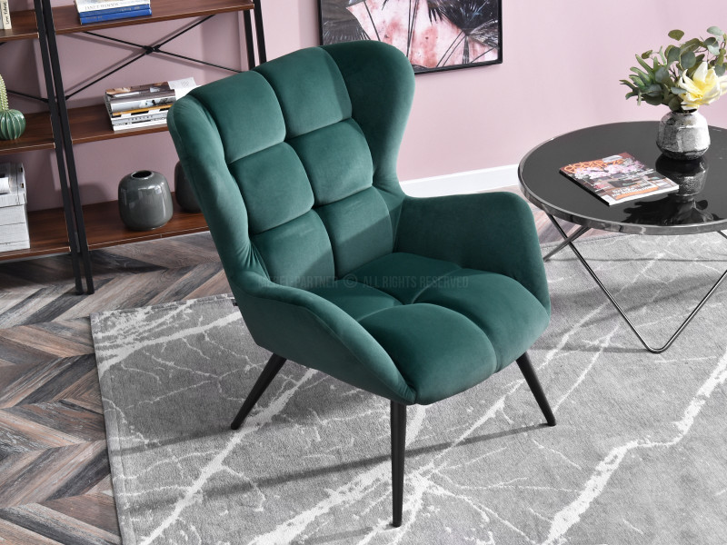 Fotel Kikori Szary Welur, Podstawa Czarny