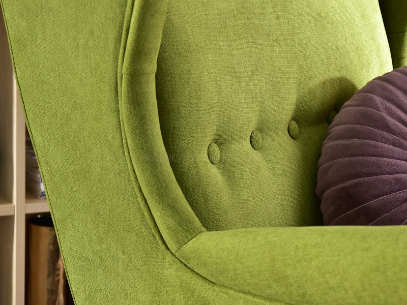 Fotel Malmo Żurawina Tkanina, Podstawa Orzech