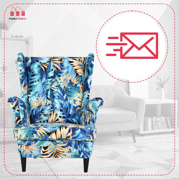 Fotel uszak skandynawski Ari Print Family Meble