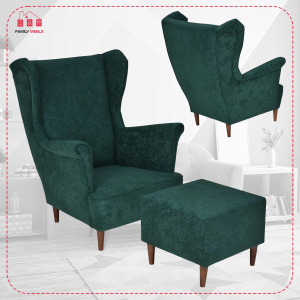 Fotel uszak z podnóżkiem MAX Family Meble