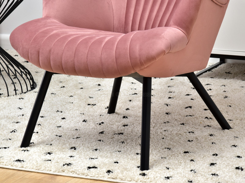 Fotel Lanza Szary Welur, Podstawa Czarny