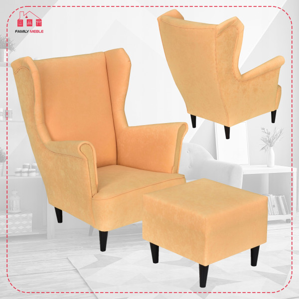 Fotel uszak z podnóżkiem MAX Family Meble