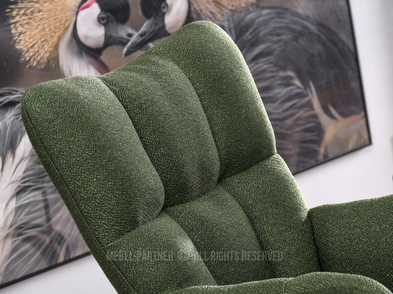 Zielony Obrotowy Fotel Kira Do Salonu W Stylu Nowoczesnym