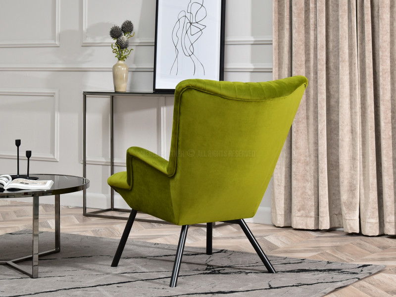 Fotel Lanza Szary Welur, Podstawa Czarny