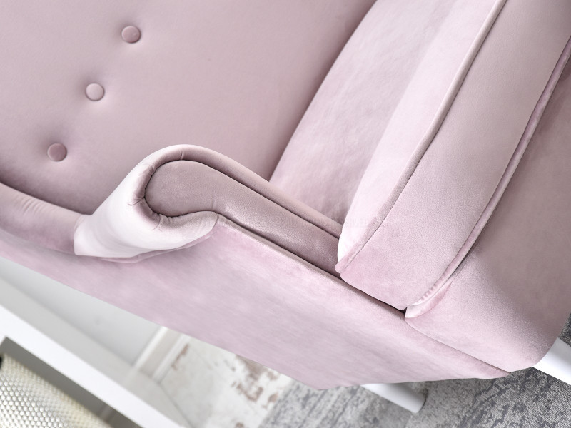 Fotel Malmo Żurawina Tkanina, Podstawa Orzech