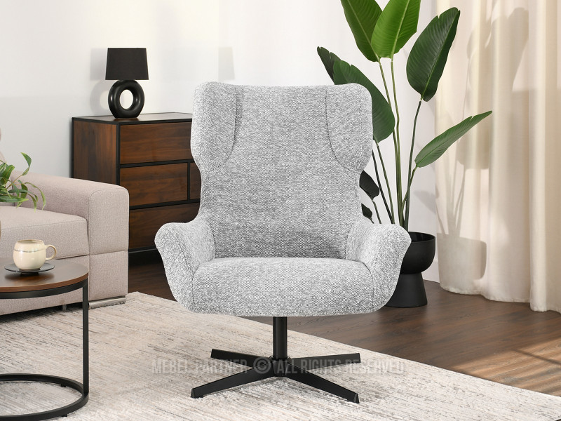 Szary Obrotowy Fotel Irving - Nowocześnie Do Salonu