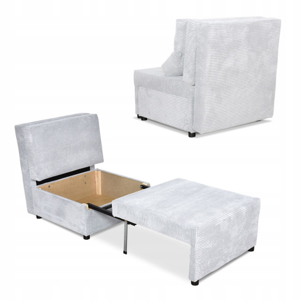 Fotel rozkładany funkcja spania KIMO pojemnik pościel Family Meble czarny