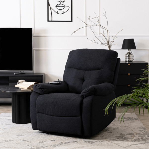 Fotel Rozkładany Masujący Jednoosobowy Wypoczynkowy Do Salonu INTER 2 Szary