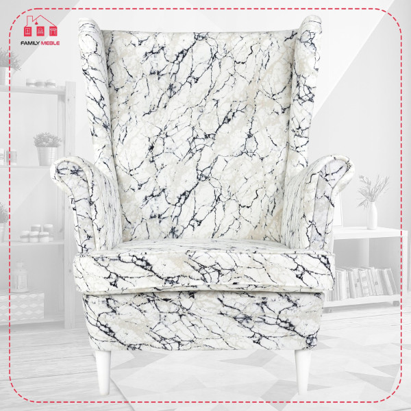 Fotel uszak skandynawski Ari Print Family Meble