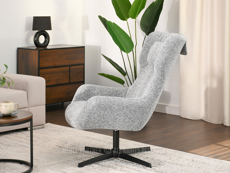Szary Obrotowy Fotel Irving - Nowocześnie Do Salonu