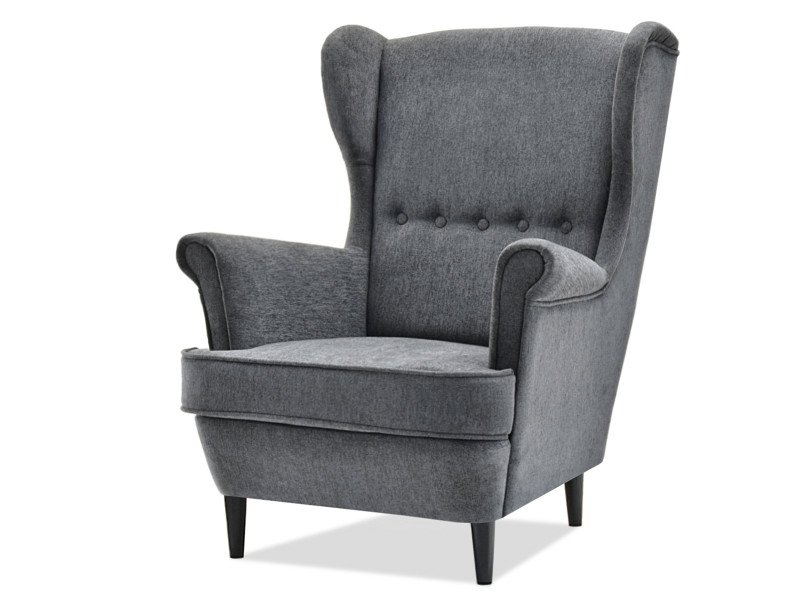 Fotel Malmo Żurawina Tkanina, Podstawa Orzech