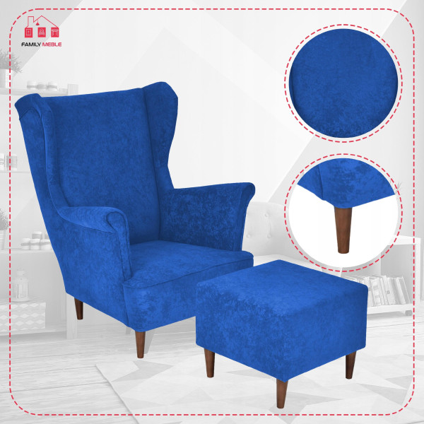 Fotel uszak z podnóżkiem MAX Family Meble