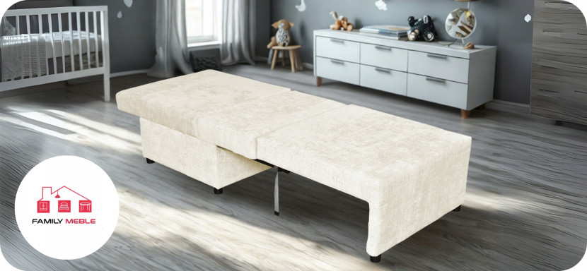 Fotel rozkładany z funkcja spania KIMO pojemnik na pościel Ramona c. szary