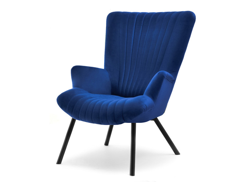 Fotel Lanza Szary Welur, Podstawa Czarny