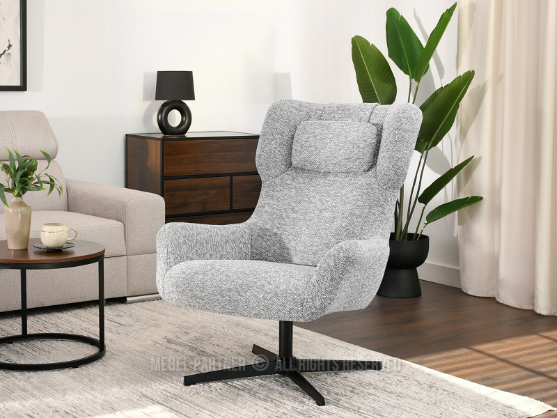 Szary Obrotowy Fotel Irving - Nowocześnie Do Salonu