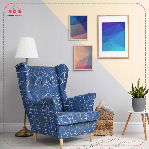 Fotel uszak skandynawski Ari Print Family Meble