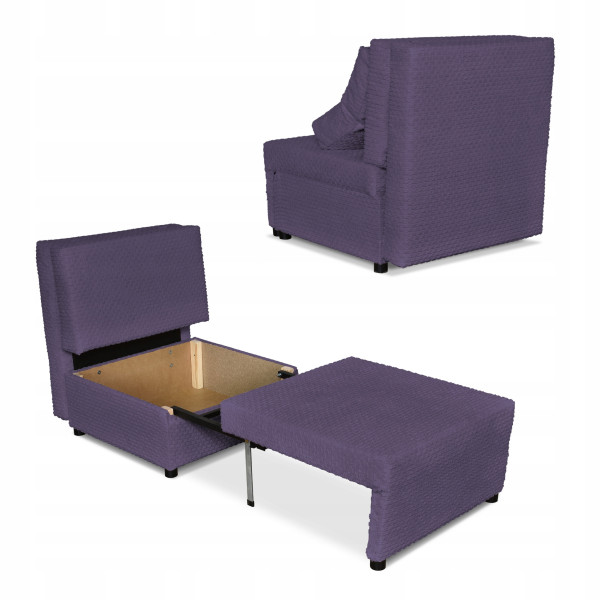 Fotel rozkładany funkcja spania KIMO pojemnik pościel Family Meble czarny