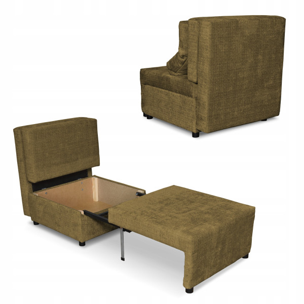 Fotel rozkładany z funkcja spania KIMO pojemnik na pościel Ramona c. szary