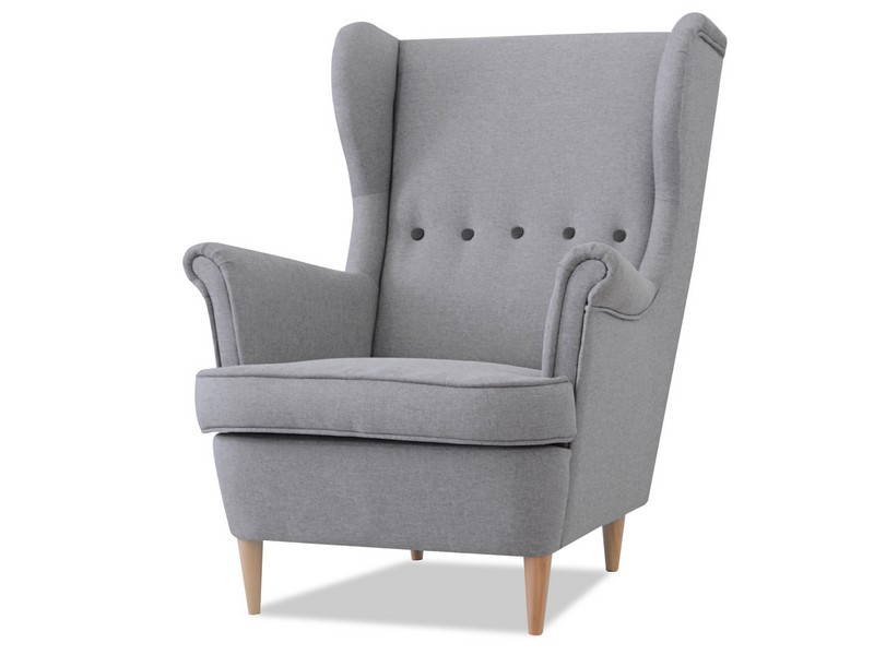 Fotel Malmo Żurawina Tkanina, Podstawa Orzech