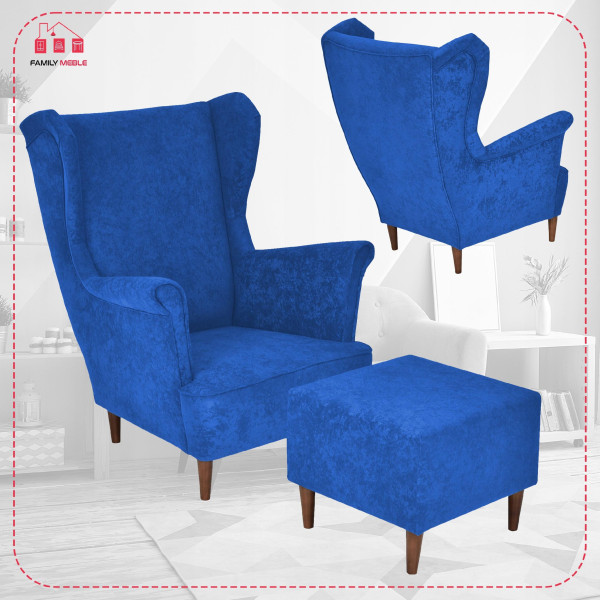 Fotel uszak z podnóżkiem MAX Family Meble