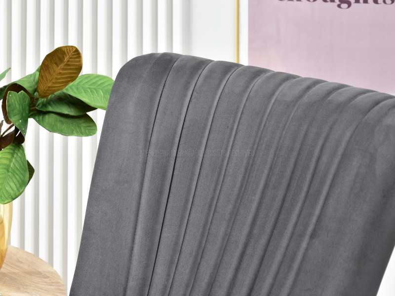 Fotel Lanza Szary Welur, Podstawa Czarny