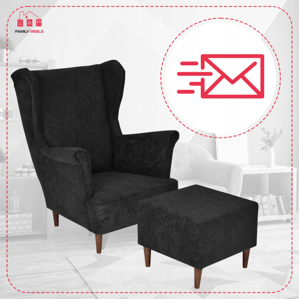 Fotel uszak z podnóżkiem MAX Family Meble