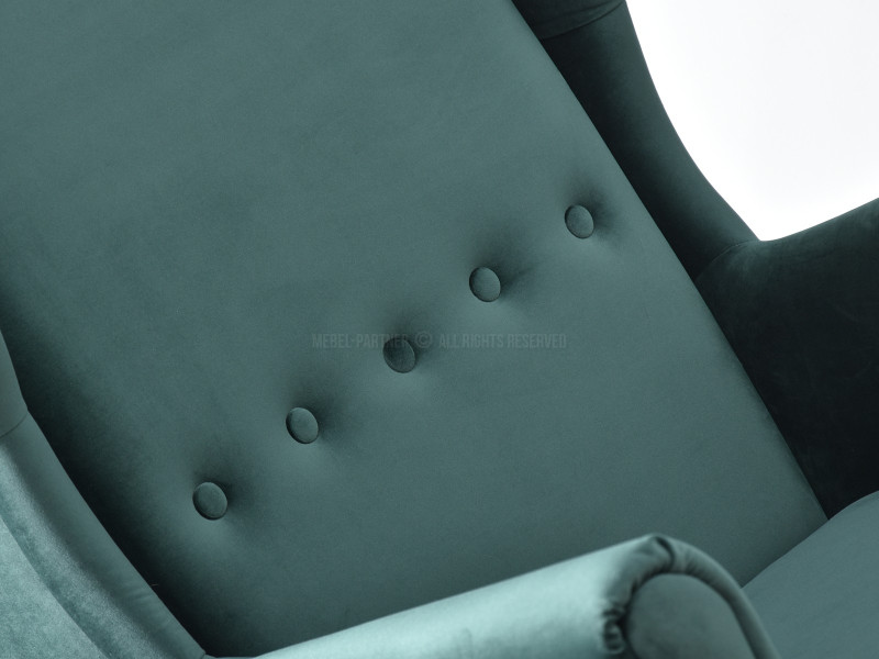 Fotel Malmo Żurawina Tkanina, Podstawa Orzech