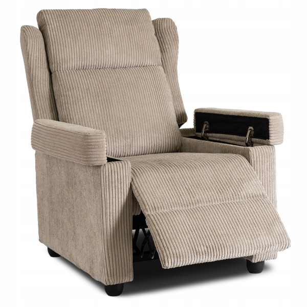 Fotel Rozkładany Wypoczynkowy Uszak Do Salonu Do Spania Szary SPENCER