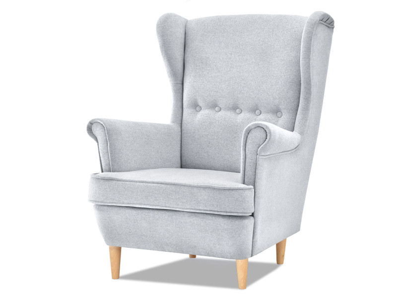 Fotel Malmo Żurawina Tkanina, Podstawa Orzech