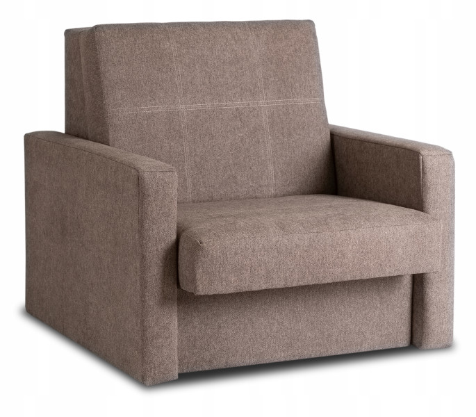 Fotel Rozkładany Wypoczynkowy Jednoosobowy Kanapa Do Spania Szary MILAN 1