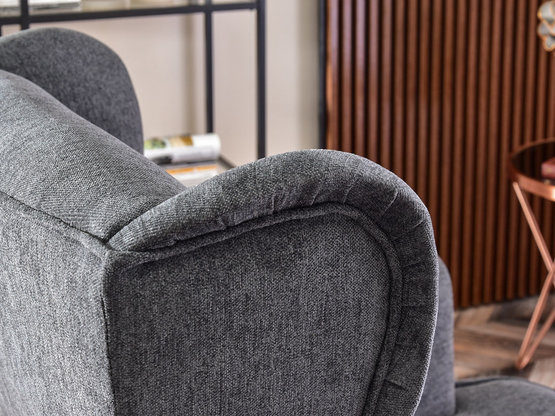 Fotel Malmo Żurawina Tkanina, Podstawa Orzech