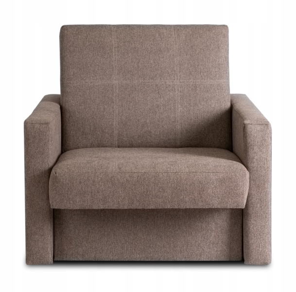 Fotel Rozkładany Wypoczynkowy Jednoosobowy Kanapa Do Spania Szary MILAN 1