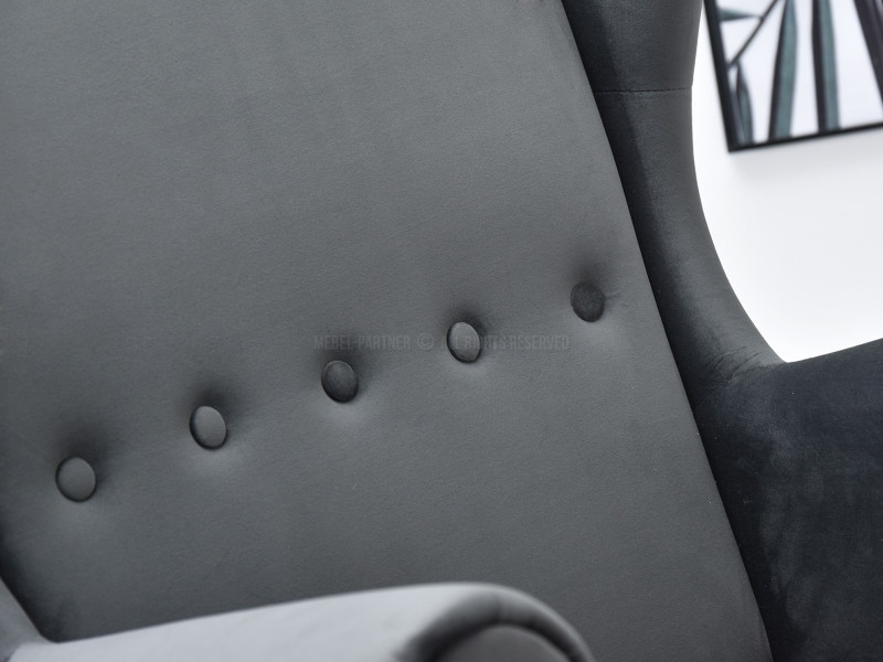 Fotel Malmo Żurawina Tkanina, Podstawa Orzech