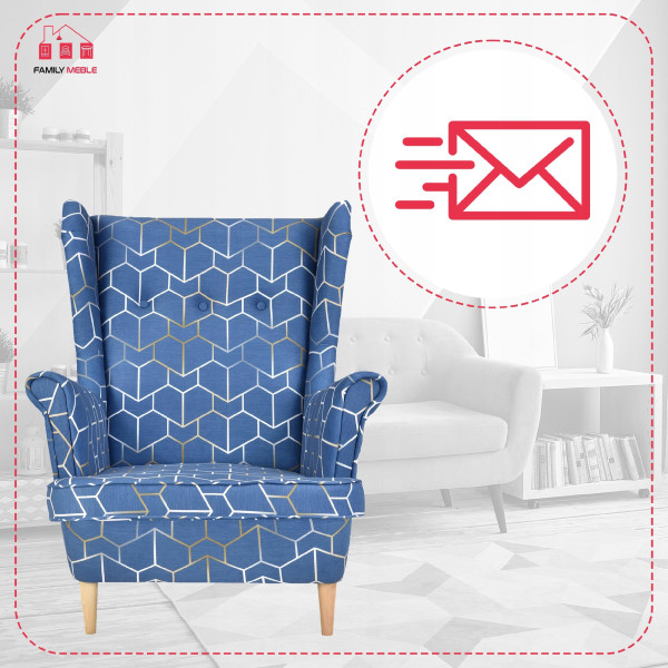 Fotel uszak skandynawski Ari Print Family Meble