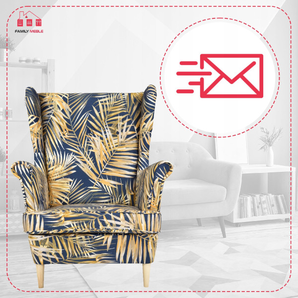 Fotel uszak skandynawski Ari Print Family Meble