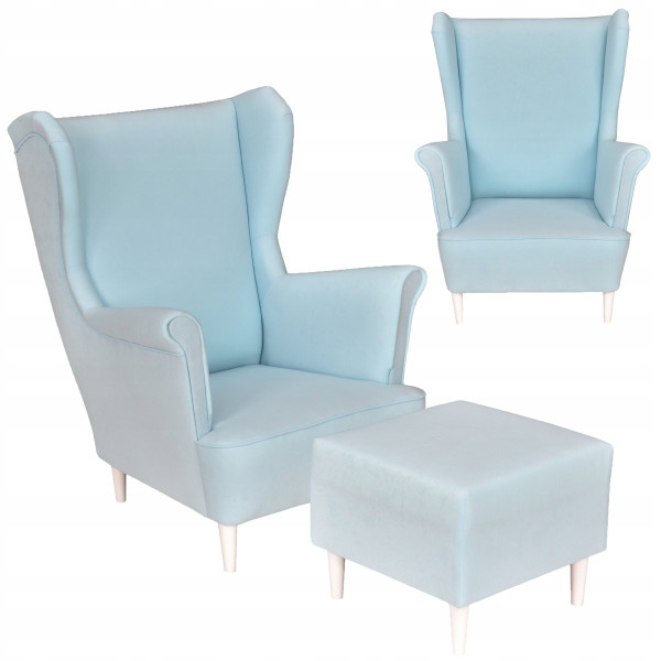 Fotel uszak z podnóżkiem MAX Family Meble