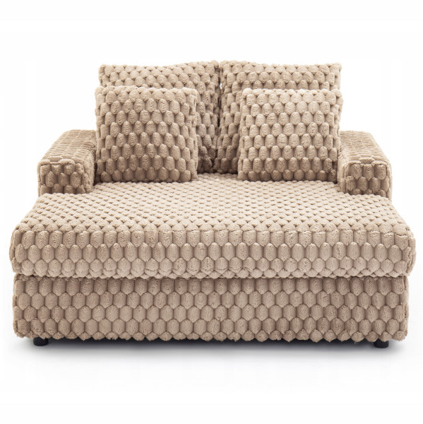 Fotel Wypoczynkowy Kanapa Sofa do Spania Salonu Welur Pluszowy KOBEL Szary