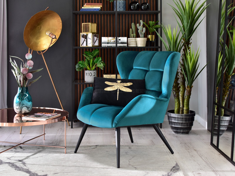 Fotel Kikori Szary Welur, Podstawa Czarny