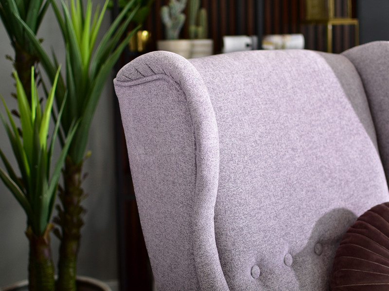 Fotel Malmo Żurawina Tkanina, Podstawa Orzech