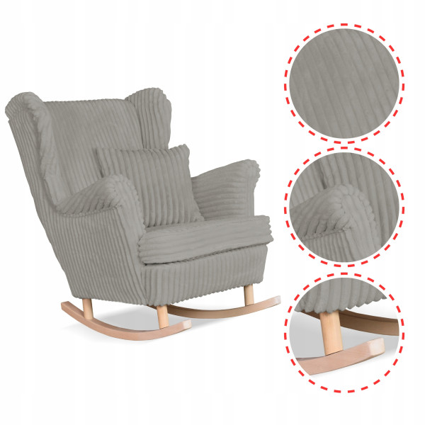 Fotel uszak Rene bujany skandynawski Family Meble sztruks czarny TOP