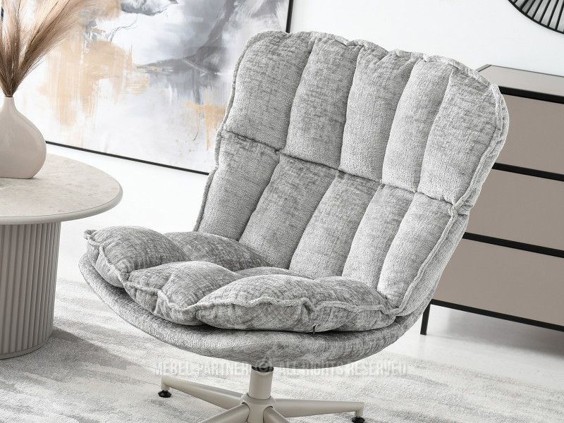 Beżowy Nowoczesny Fotel Jasper Z Przeszyciami - Salon I Sypialnia