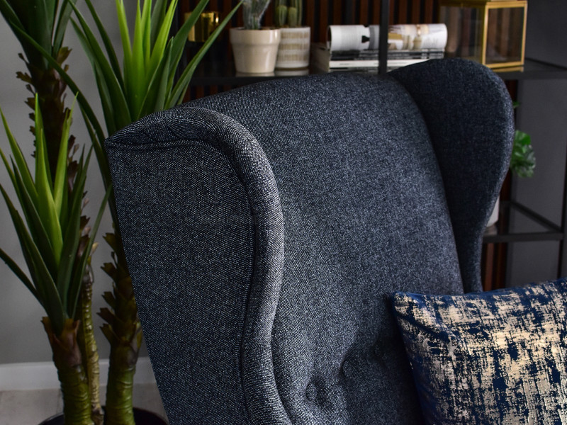 Fotel Malmo Żurawina Tkanina, Podstawa Orzech