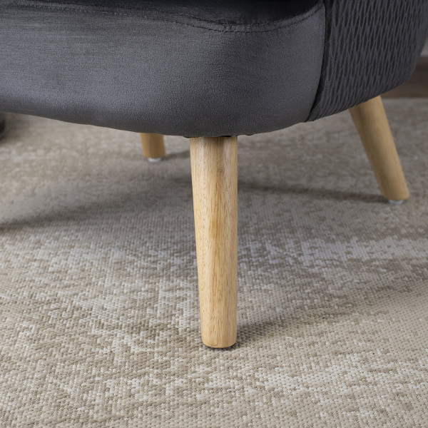 Fotel Wypoczynkowy Welurowy Uszak Do Salonu Loft Tapicerowany Czarny SANTOS