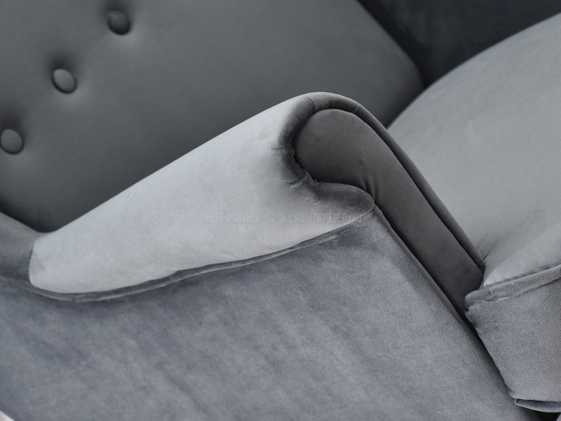 Fotel Malmo Żurawina Tkanina, Podstawa Orzech