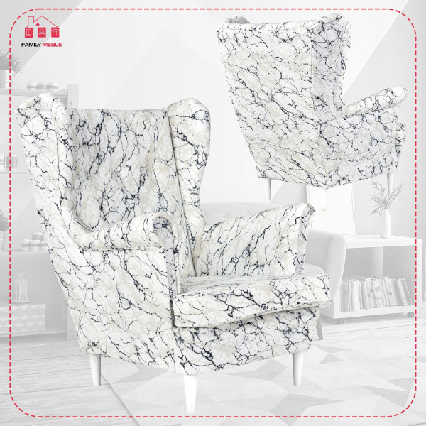 Fotel uszak skandynawski Ari Print Family Meble