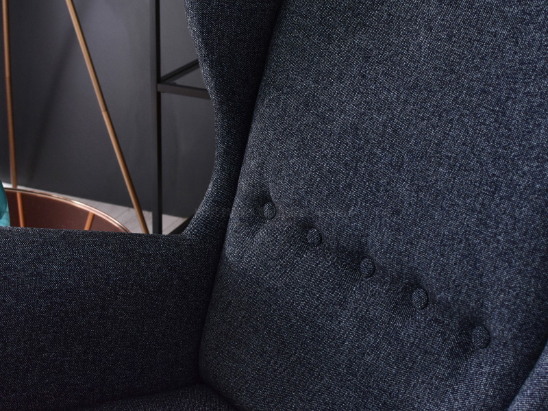 Fotel Malmo Żurawina Tkanina, Podstawa Orzech