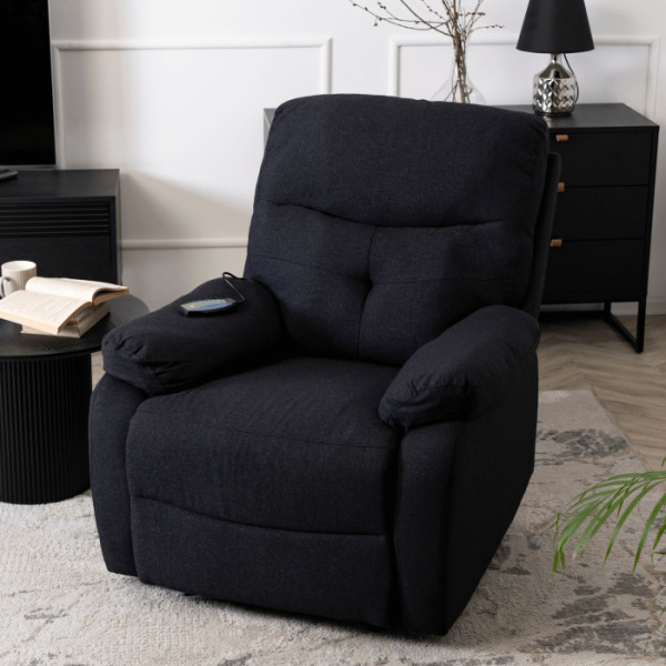 Fotel Rozkładany Masujący Jednoosobowy Wypoczynkowy Do Salonu INTER 2 Szary