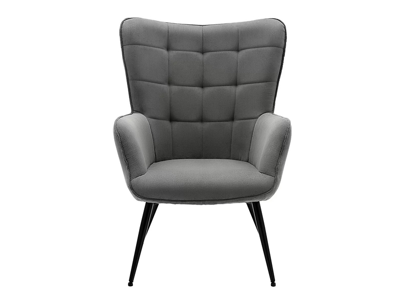 Fotel uszak Gunvor z przeszyciami  szary